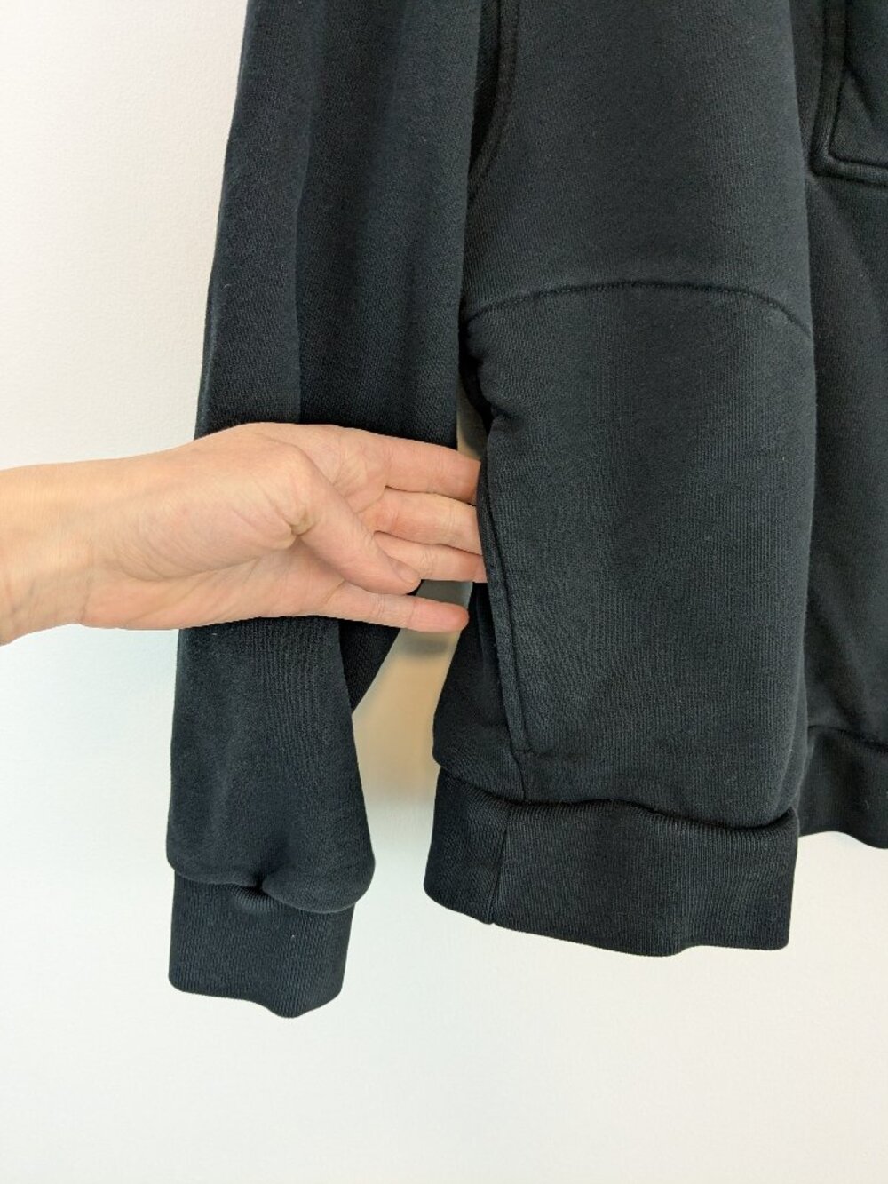 Everlane track 1/2 half zip sweatshirt black cotton - Picture 6 of 14